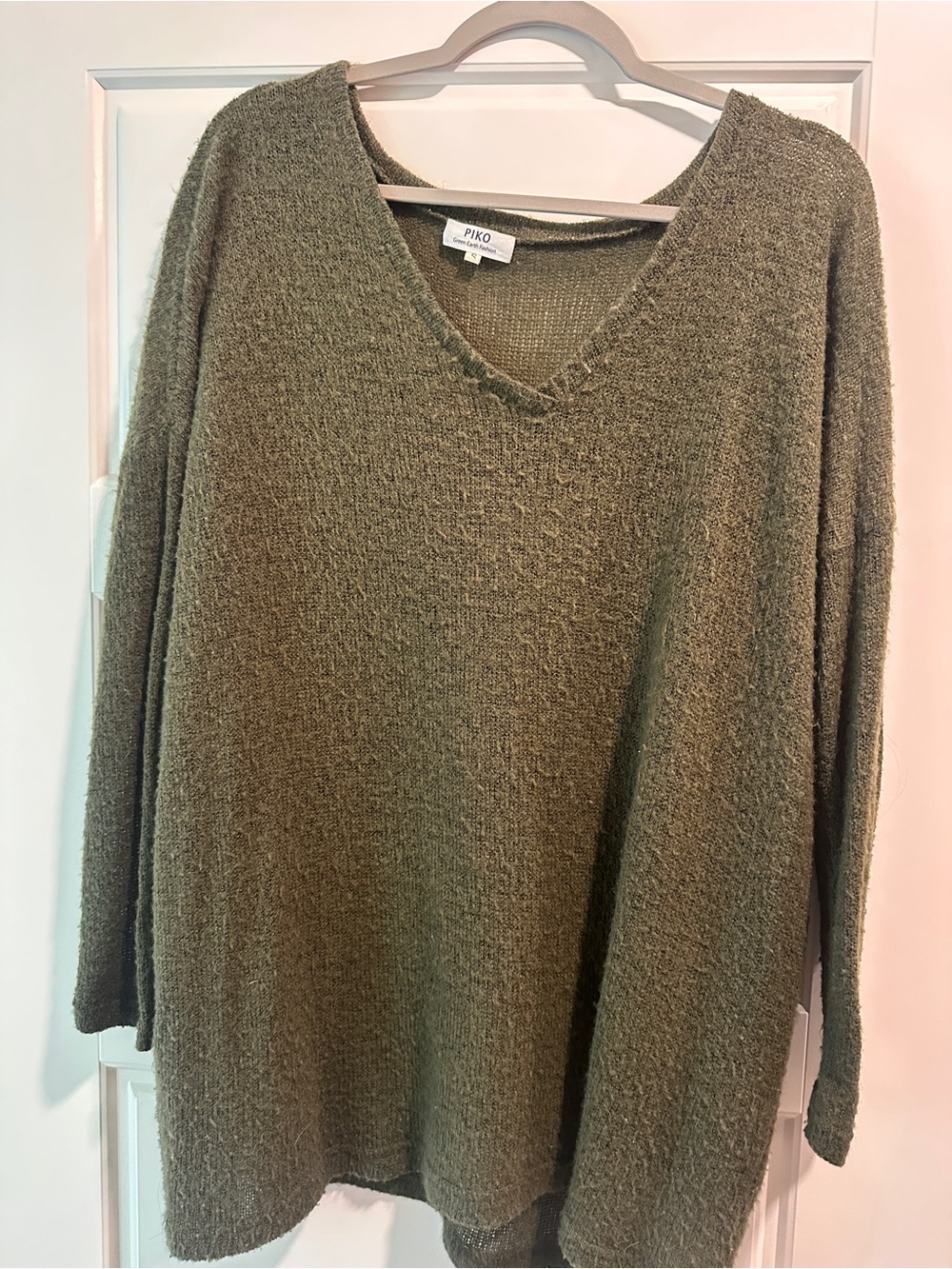Women’s Olive Green Pico Sweater